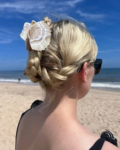 Hand- Painted Claw Hair Clip in Golden Seashell