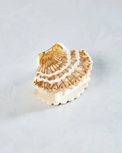 Hand- Painted Claw Hair Clip in Golden Seashell
