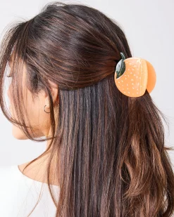 Hand- Painted Claw Hair Clip in Orange Slice