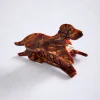Hand Painted Dachshund Dog Claw Hair Clip in Solar Eclipse