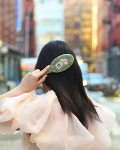 Hand Painted Flower Mahjong Amazing Hair Day Brush in Seafoam Combo
