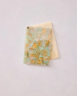 Hand Painted Flower Mahjong Compact Mirror in Ivory Combo