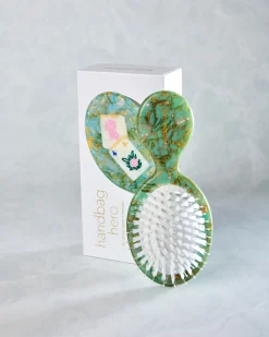 Hand Painted Flower Mahjong Handbag Hero Brush in Seafoam Combo