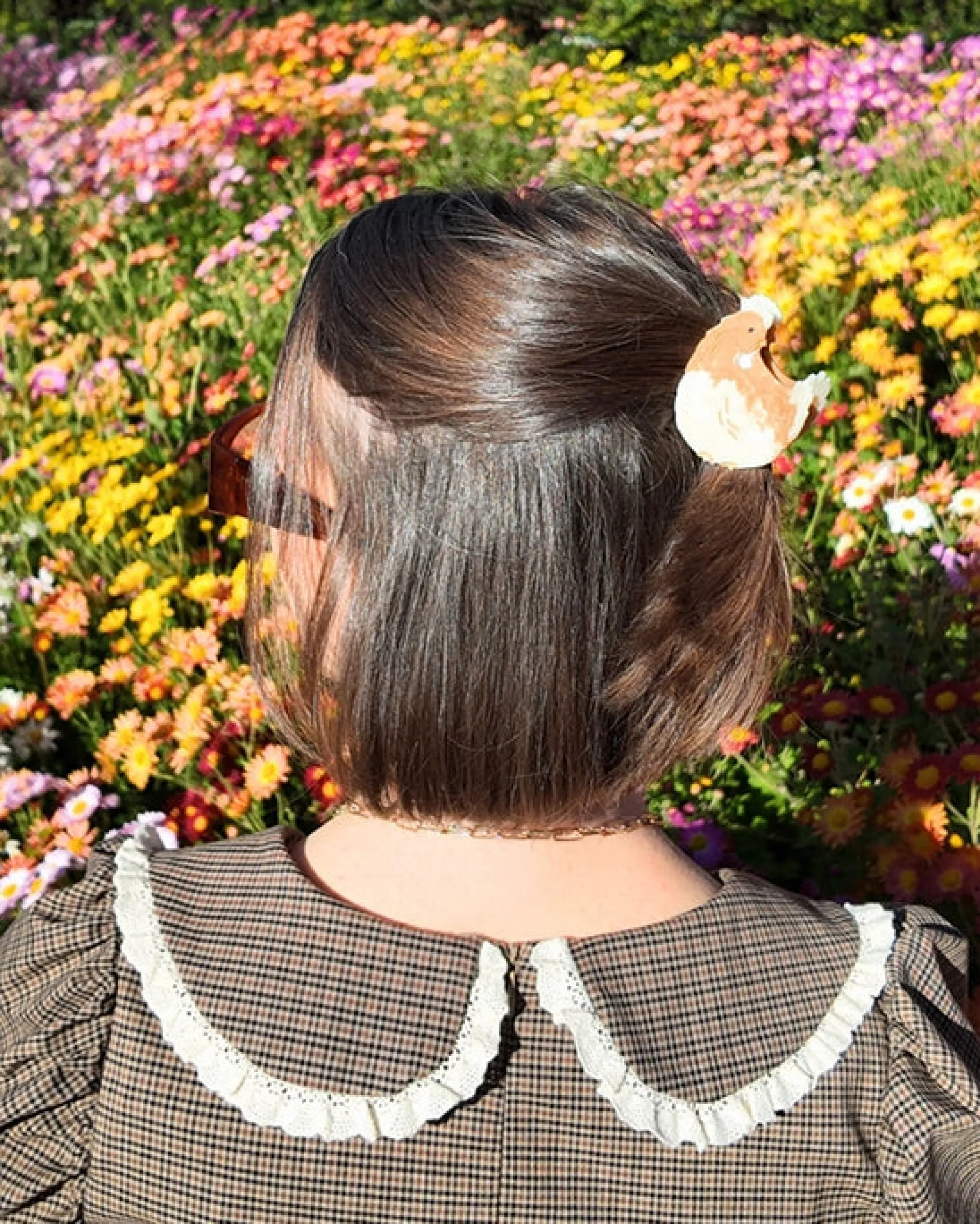 Hand Painted French Hen Claw Hair Clip in Golden Tan