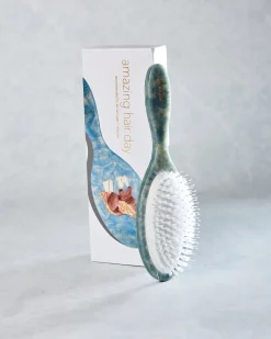 Hand Painted Horse Amazing Hair Day Brush in Blue Combo