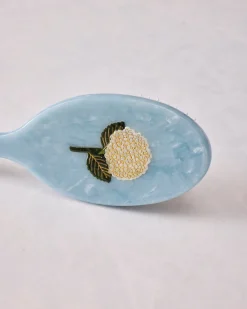 Hand Painted Hydrangea Amazing Hair Day Brush in Blue Combo
