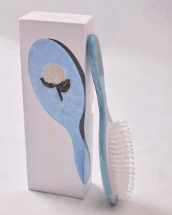 Hand Painted Hydrangea Amazing Hair Day Brush in Blue Combo