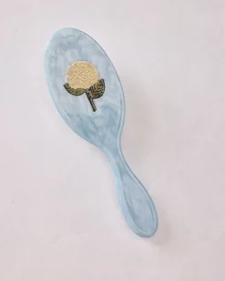 Hand Painted Hydrangea Amazing Hair Day Brush in Blue Combo
