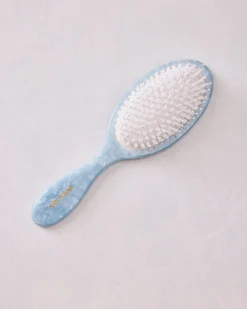 Hand Painted Hydrangea Amazing Hair Day Brush in Blue Combo
