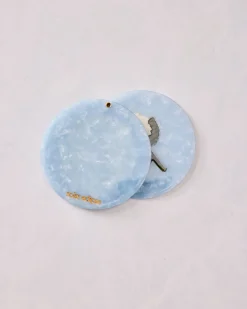 Hand Painted Hydrangea Compact Mirror in Blue Combo