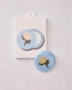 Hand Painted Hydrangea Compact Mirror in Blue Combo