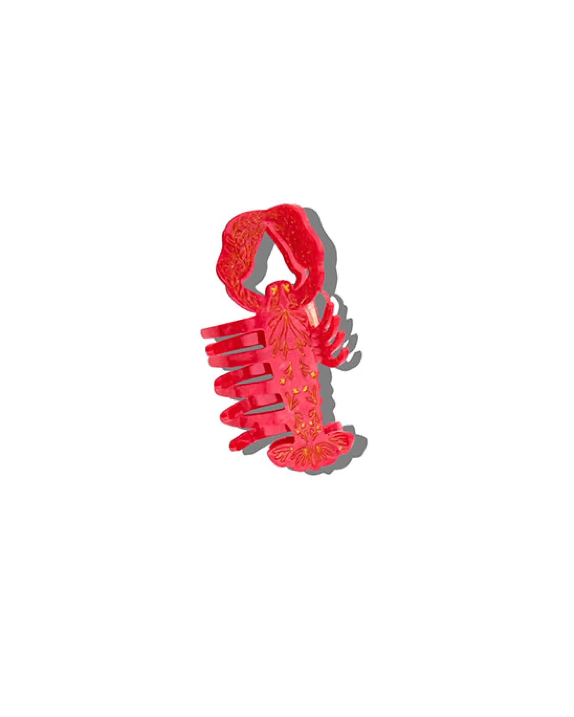 Hand Painted Lobster Claw Hair Clip in Red