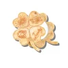 Hand Painted Lucky Clover Compact in Ivory Combo