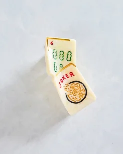 Hand Painted Mini Mahjong Clip in Ivory