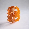 Hand Painted Pretzel Hair Claw Clip in Brown Combo