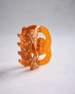 Hand Painted Pretzel Hair Claw Clip in Brown Combo