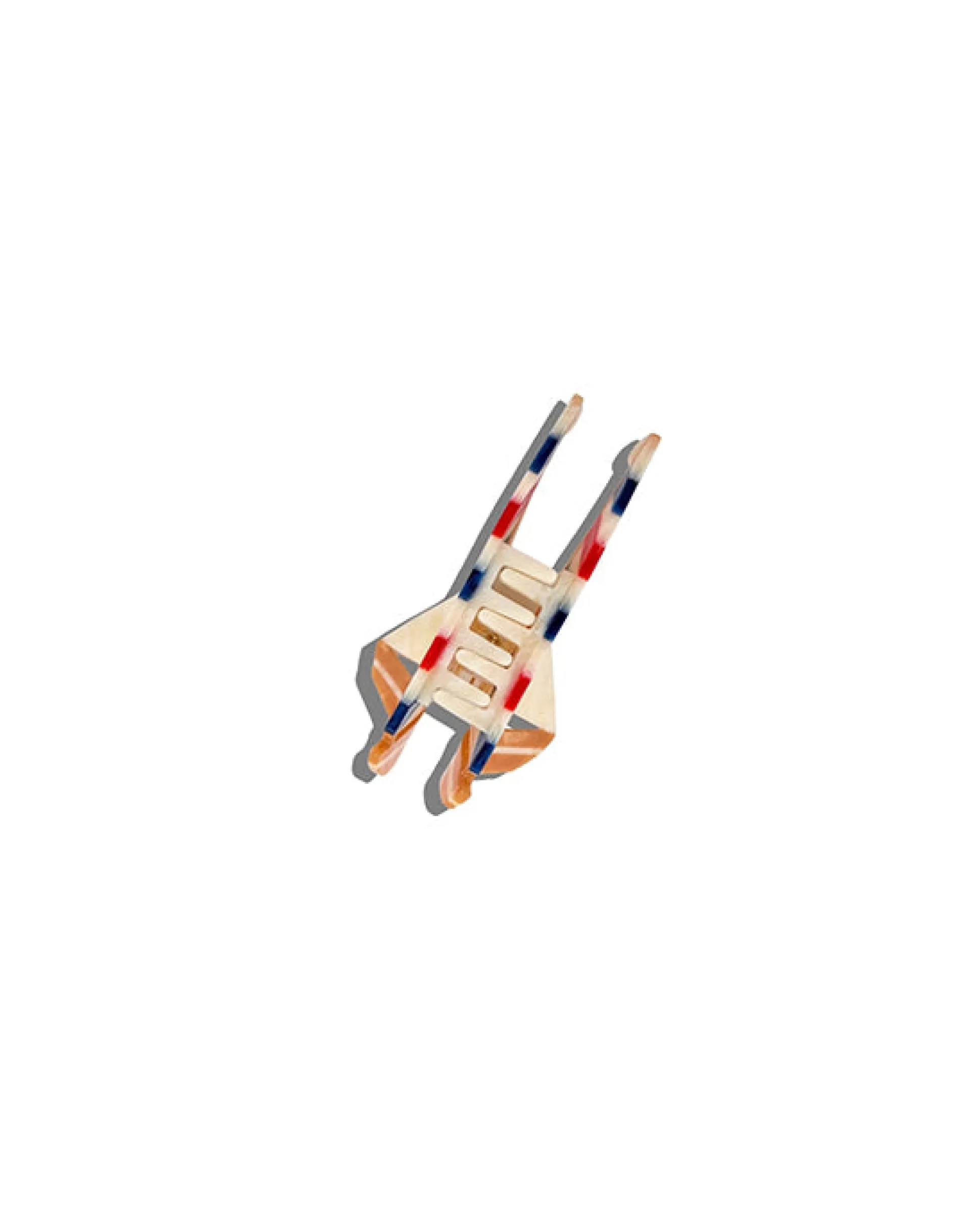 Hand Painted Sailboat Claw Hair Clip in Blue/Red