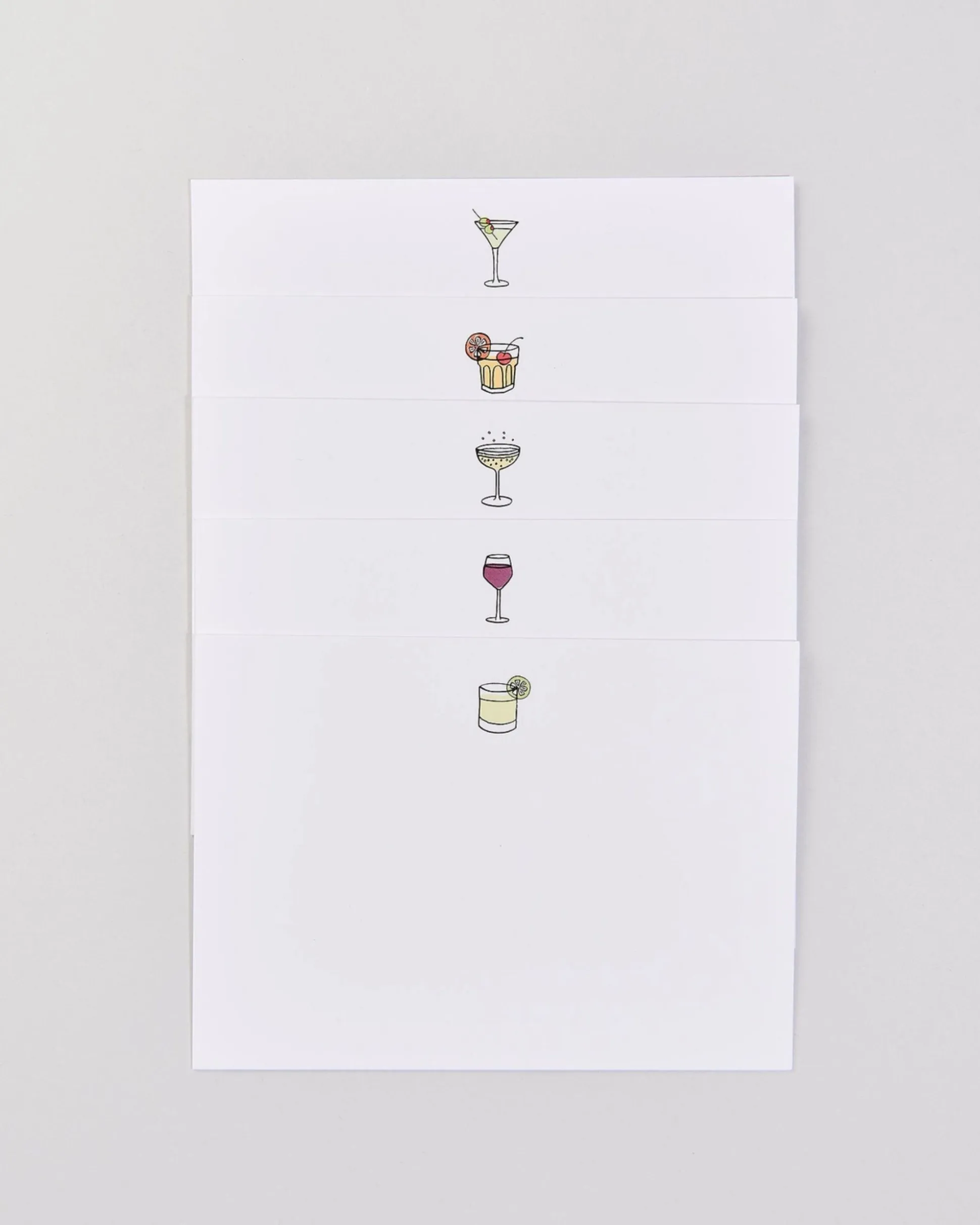 Happy Hour Notecards in White