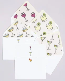 Happy Hour Notecards in White