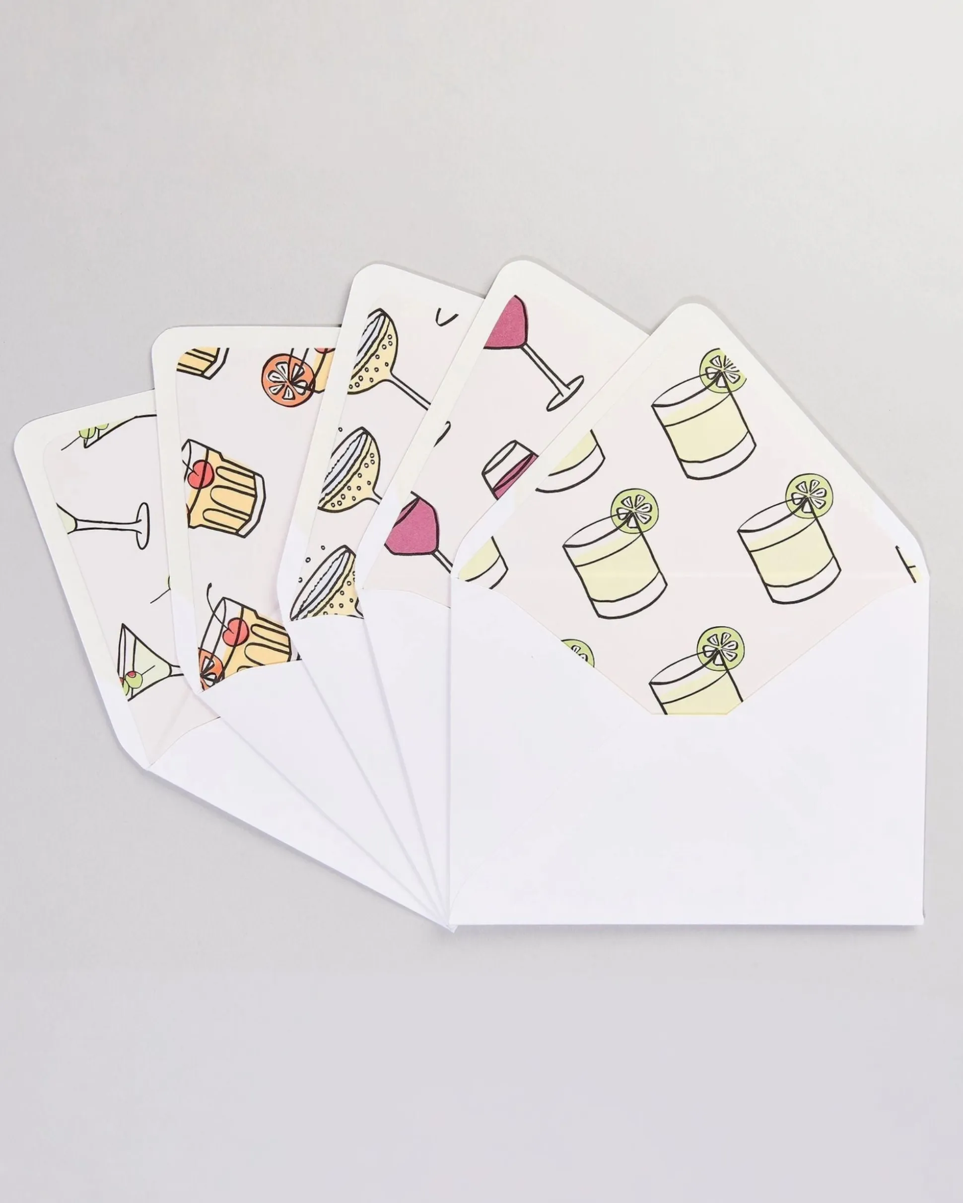 Happy Hour Notecards in White