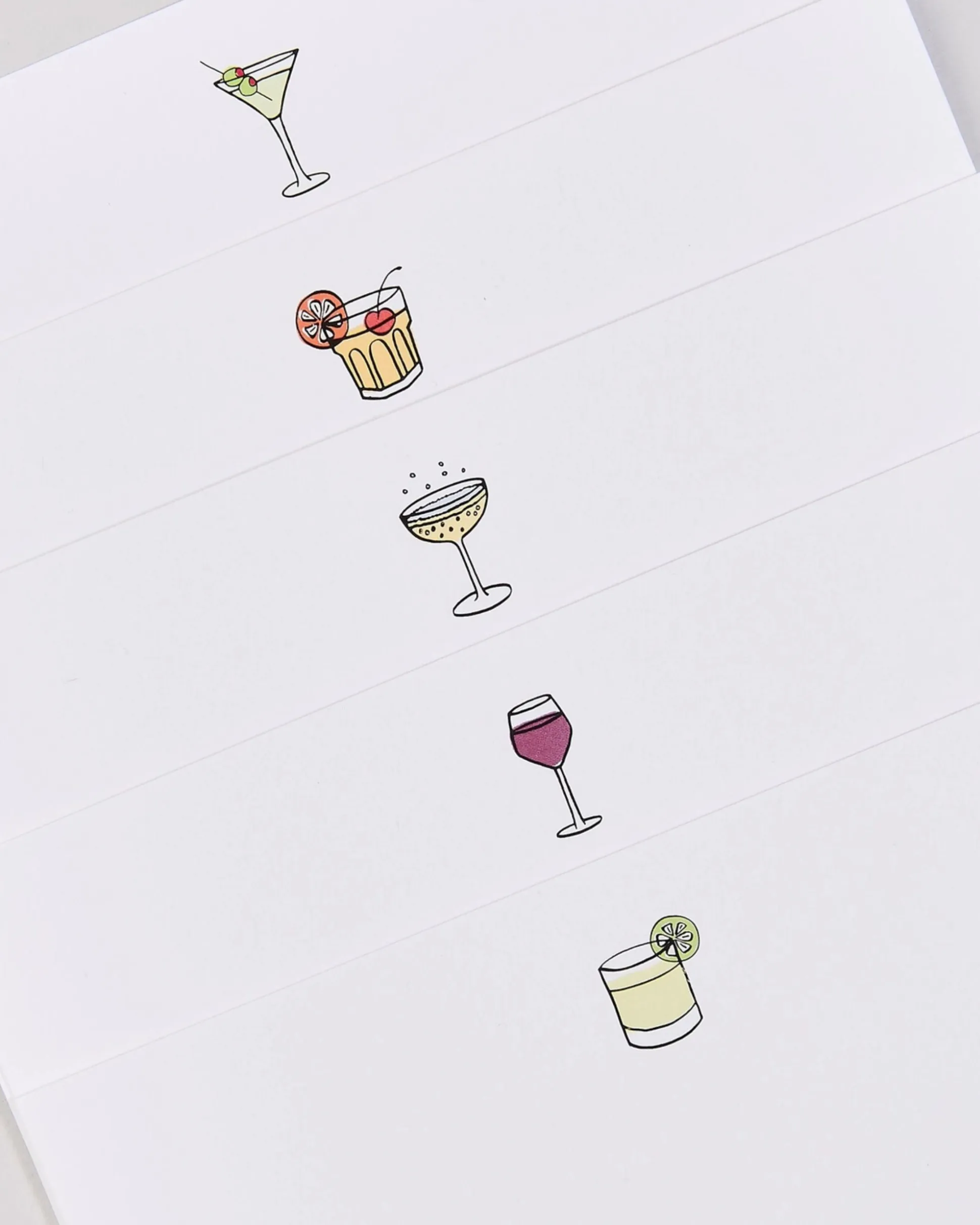 Happy Hour Notecards in White