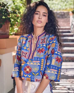 Harlow Tunic in Songbird Quilt
