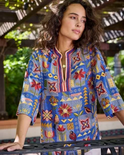 Harlow Tunic in Songbird Quilt