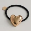 Heart Shaped Metal Cuff Hair Tie in Gold