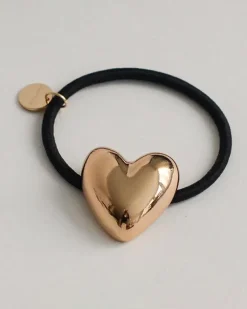 Heart Shaped Metal Cuff Hair Tie in Gold
