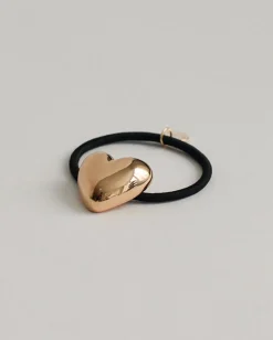 Heart Shaped Metal Cuff Hair Tie in Gold