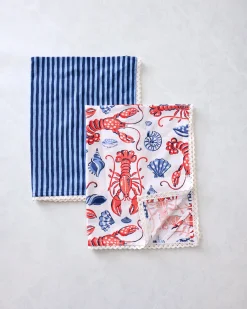 Hostess Kitchen Towels in Lobster Landing