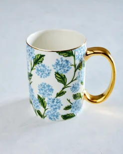 Hydrangea Porcelain Mug in Blue Combo