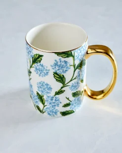 Hydrangea Porcelain Mug in Blue Combo