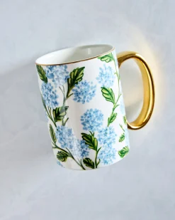 Hydrangea Porcelain Mug in Blue Combo
