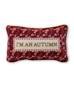 I'm An Autumn Needlepoint Pillow in Furbish Studio