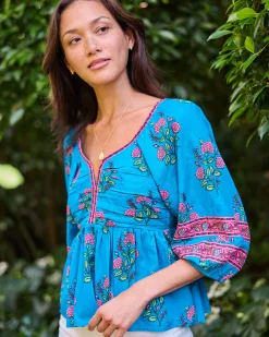 Jasmine Blouse in Salt Air Flowers