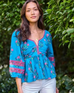 Jasmine Blouse in Salt Air Flowers