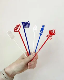 July 4th Stir Stick Set in Red/White/Blue