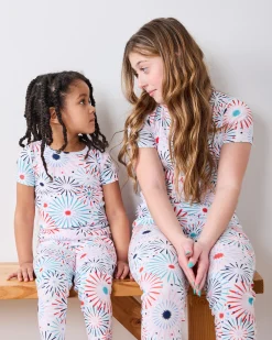 Kids Organic Pima Short Sleeve PJ Set in Sparks Fly
