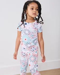 Kids Organic Pima Short Sleeve PJ Set in Sparks Fly