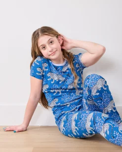 Kids Organic Pima Short Sleeve PJ Set in Bagheera