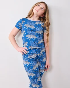 Kids Organic Pima Short Sleeve PJ Set in Bagheera