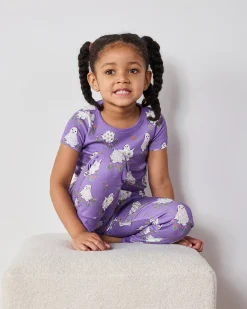 Kids Organic Pima Short Sleeve PJ Set in Gardening Ghosts