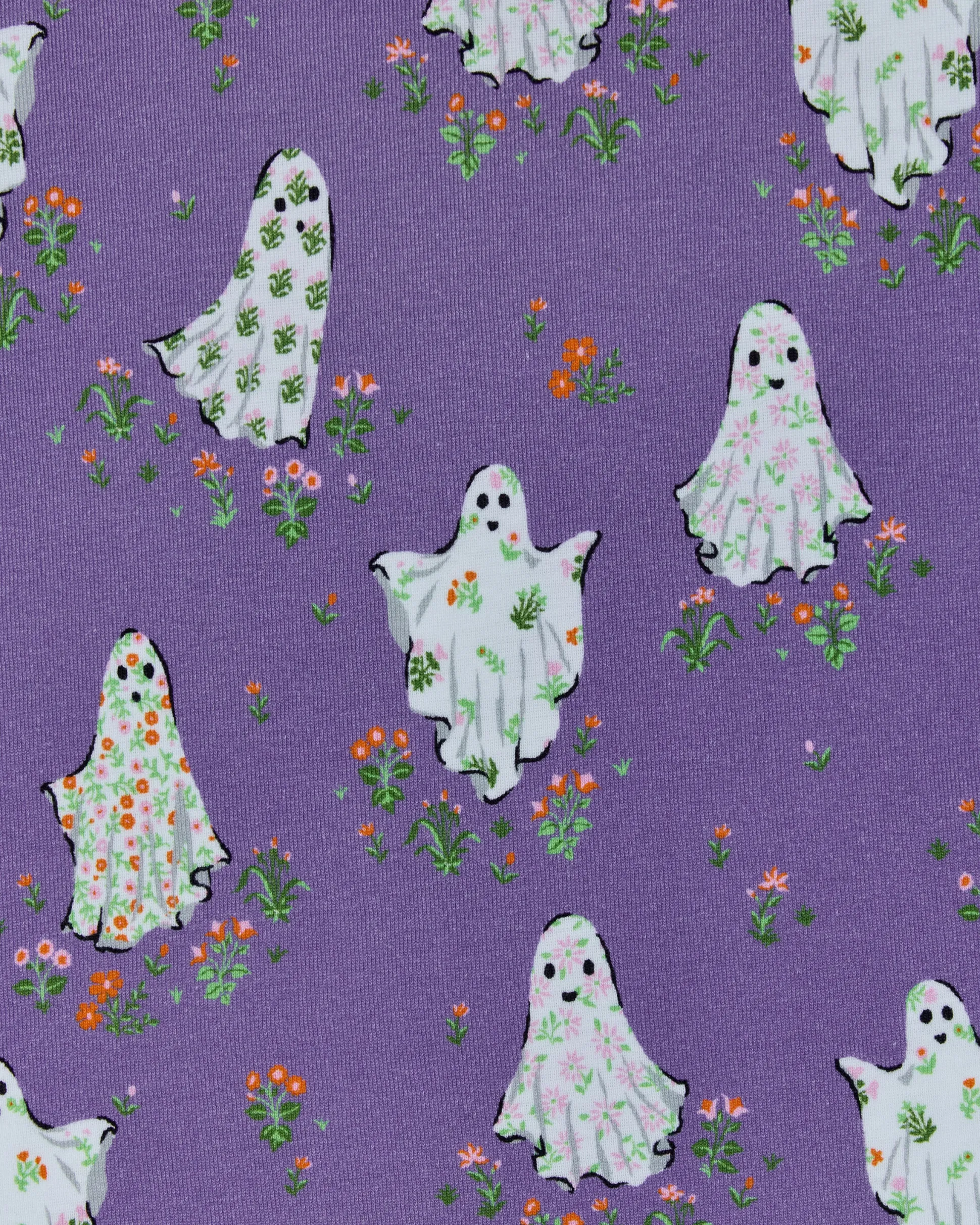 Kids Organic Pima Short Sleeve PJ Set in Gardening Ghosts