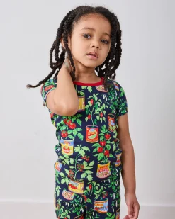 Kids Organic Pima Short Sleeve PJ Set in Kitchen Garden