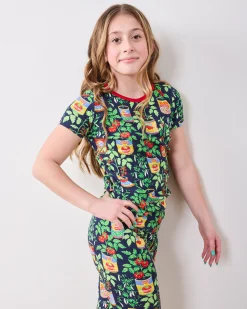 Kids Organic Pima Short Sleeve PJ Set in Kitchen Garden