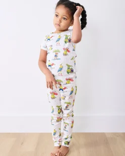 Kids Short Sleeve PJ Set in Spring Showers