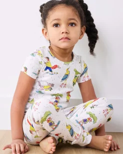Kids Short Sleeve PJ Set in Spring Showers