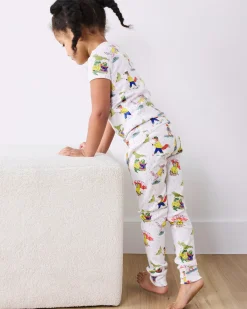 Kids Short Sleeve PJ Set in Spring Showers