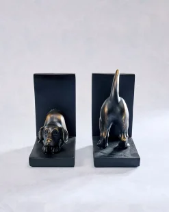 Labrador Dog Bookend Set in Bronze Patina